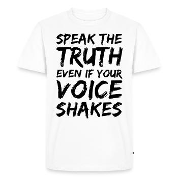Anarchist Anarchism Anarchy Truth Black - T-shirt Premium bio Homme - blanc - Devant - Nico (187cm)