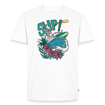 SUP Surfer Stand Up Paddle Surfing Skeleton Wave - Men's Premium Organic T-Shirt - white - Front - Nico (187cm)