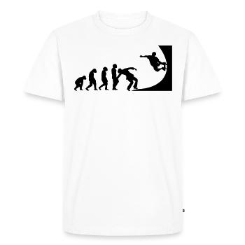 Evolution Skater Skateboard Skate halfpipe - T-shirt Premium bio Homme - blanc - Devant - Nico (187cm)