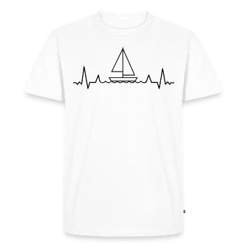 HEARTBEAT voile voile marin bateau yacht - T-shirt Premium bio Homme - blanc - Devant - Nico (187cm)