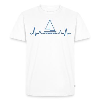 HEARTBEAT voilier marin bateau yacht bateau bleu - T-shirt Premium bio Homme - blanc - Devant - Nico (187cm)