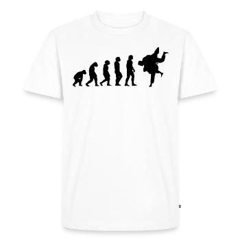 JUDO EVOLUTION JUDO Judoka JUDO arts martiaux noir - T-shirt Premium bio Homme - blanc - Devant - Nico (187cm)
