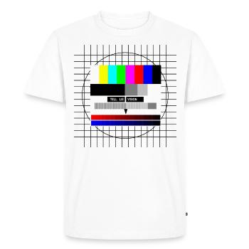 Analog TV 80s 90s Retro No signal - Men's Premium Organic T-Shirt - white - Front - Nico (187cm)
