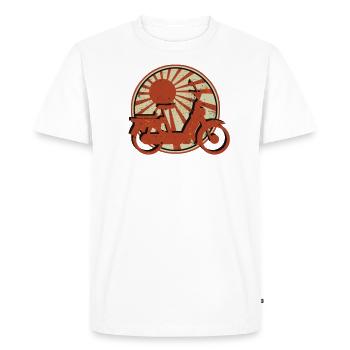 Cyclomoteur Tshirt cyclomoteur Scooter cyclomoteur cyclomoteur cyclomoteur - T-shirt Premium bio Homme - blanc - Devant - Nico (187cm)