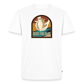 Poterie potiers roue potier poterie à la main - T-shirt Premium bio Homme - blanc - Devant - Nico (187cm)