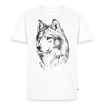 Wolf gift - Men's Premium Organic T-Shirt - white - Front - Nico (187cm)