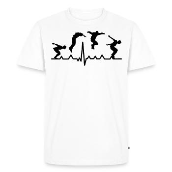Parcours d'obstacles Parkour Heartbeat Parkour Runner - T-shirt Premium bio Homme - blanc - Devant - Nico (187cm)