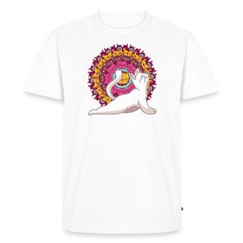 Yoga Chakra Mandala Yoga Yoga Chat Pilates - T-shirt Premium bio Homme - blanc - Devant - Nico (187cm)