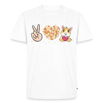 Peace Love guinea pigs guinea pigs guinea pig - Men's Premium Organic T-Shirt - white - Front - Nico (187cm)