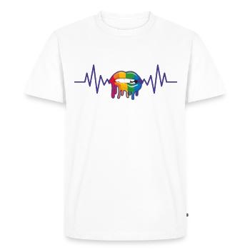 LGBTQ lesbiennes lesbiennes lesbiennes lesbiens drapeaux LGBTQ - T-shirt Premium bio Homme - blanc - Devant - Nico (187cm)