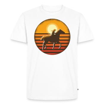 Western Équitation femmes chevaux filles cheval Western - T-shirt Premium bio Homme - blanc - Devant - Nico (187cm)