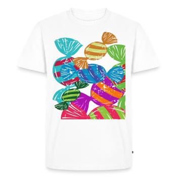 Bonbons - T-shirt Premium bio Homme - blanc - Devant - Nico (187cm)