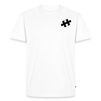 Icône de puzzle Icône pièce de puzzle Icône - T-shirt Premium bio Homme - blanc - Devant - Nico (187cm)