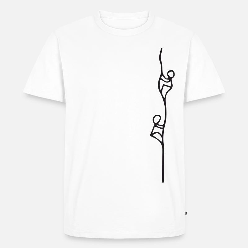 Kletternde Strichmännchen - Climbing Stickmans - Männer Premium Bio T-Shirt - Weiß