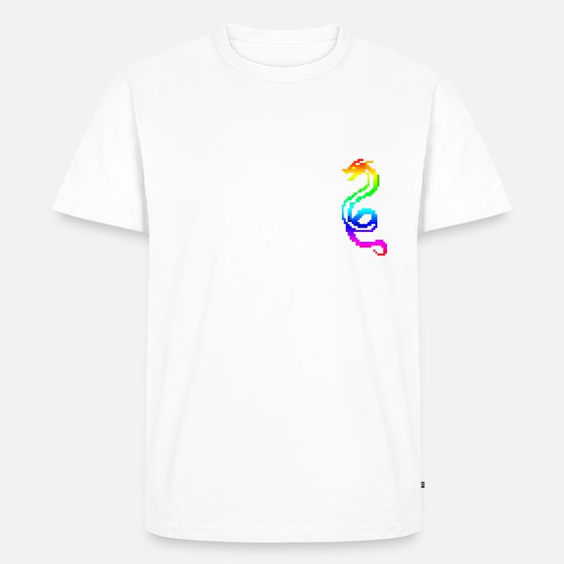 Bunter Retro-Drache - Männer Premium Bio T-Shirt - Weiß