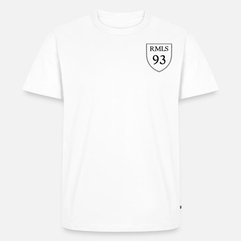 ROMVLVS SHIELD B&W - Männer Premium Bio T-Shirt - Weiß