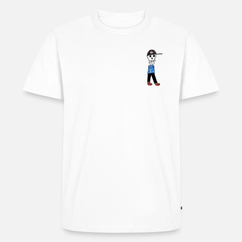 PoolBoy SkullHeart - Männer Premium Bio T-Shirt - Weiß