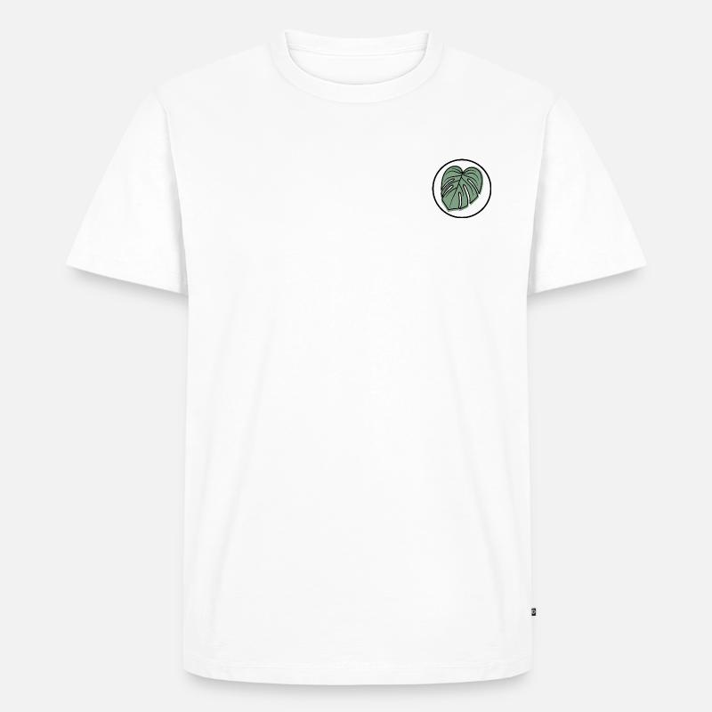 Monstera Patch - Männer Premium Bio T-Shirt - Weiß