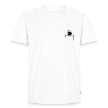 Cat pocket hat christmas - Men's Premium Organic T-Shirt - white - Front - Nico (187cm)