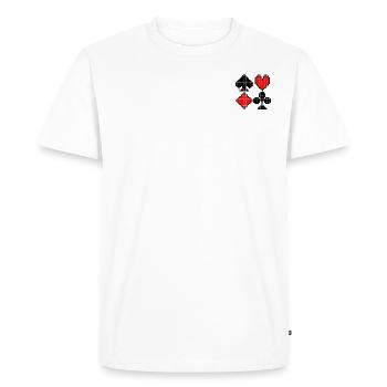 Rigged Poker - Pixel Art - Deck - T-shirt Premium bio Homme - blanc - Devant - Nico (187cm)