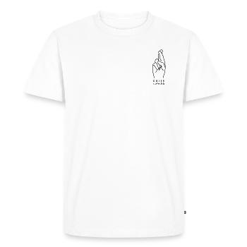 Croisement - T-shirt Premium bio Homme - blanc - Devant - Nico (187cm)