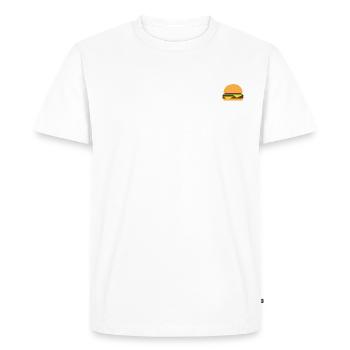 Cheese Burger Logo - Männer Premium Bio T-Shirt - Weiß - Vorne - Nico (187cm)