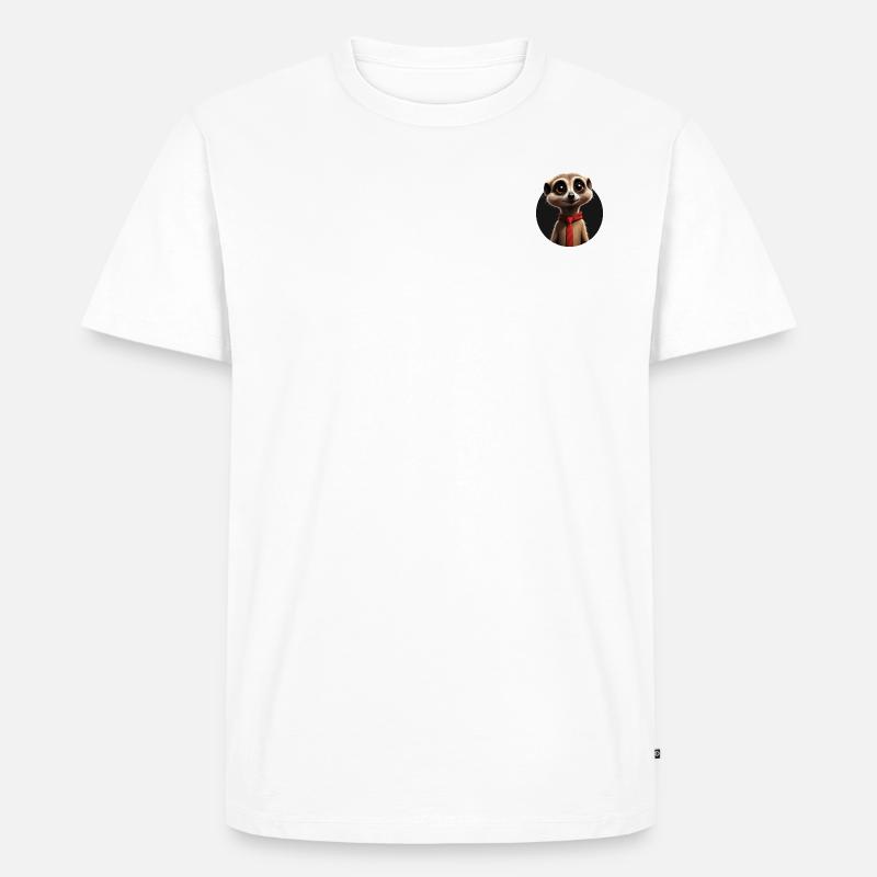 Suricate mignon avec cravate - T-shirt Premium bio Homme - blanc