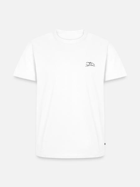 Campervan Van Life Lineart Zeichnung - Männer Premium Bio T-Shirt - Weiß