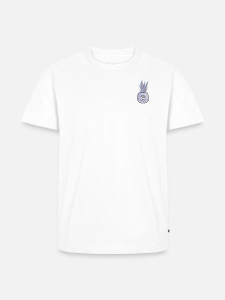 Hanfpflanze im Zyklop Topf - Männer Premium Bio T-Shirt - Weiß