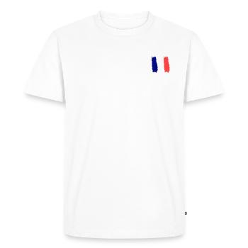 BLEU BLANC ROUGE 🇫🇷 - T-shirt Premium bio Homme - blanc - Devant - Nico (187cm)