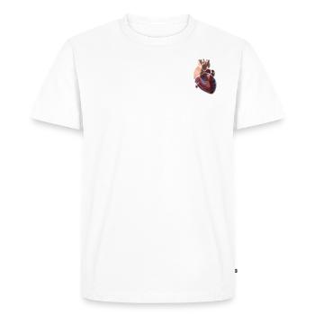 Anatomie du coeur - T-shirt Premium bio Homme - blanc - Devant - Nico (187cm)