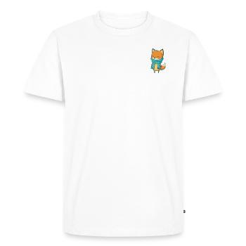 Fox with scarf - Men's Premium Organic T-Shirt - white - Front - Nico (187cm)