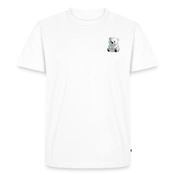 Comic Polar Bear - Men's Premium Organic T-Shirt - white - Front - Nico (187cm)