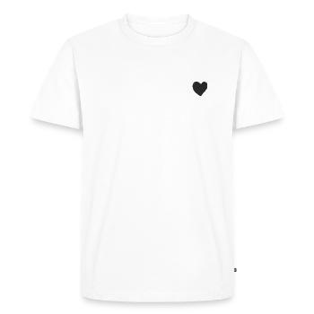 Cœur - T-shirt Premium bio Homme - blanc - Devant - Nico (187cm)