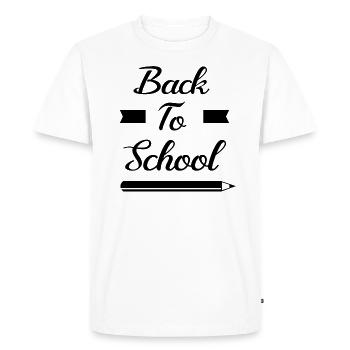 retour à l'école - T-shirt Premium bio Homme - blanc - Devant - Nico (187cm)