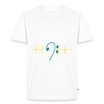 Clef music gift clef basse - T-shirt Premium bio Homme - blanc - Devant - Nico (187cm)
