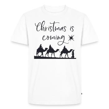 Noël arrive - T-shirt Premium bio Homme - blanc - Devant - Nico (187cm)