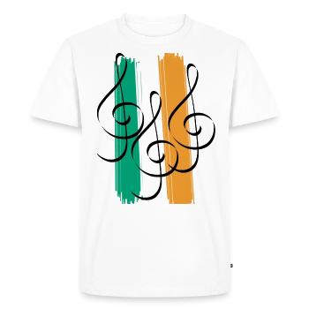 Clef Irish music Ireland cadeau - T-shirt Premium bio Homme - blanc - Devant - Nico (187cm)