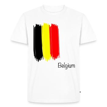 cool drapeau belge belgique belgique cadeau - T-shirt Premium bio Homme - blanc - Devant - Nico (187cm)