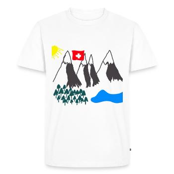 Switzerland Swiss mountains hiking children - Men's Premium Organic T-Shirt - white - Front - Nico (187cm)