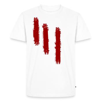 retro used look modern art red lines - Men's Premium Organic T-Shirt - white - Front - Nico (187cm)