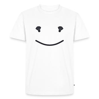 Visage de bonne humeur - T-shirt Premium bio Homme - blanc - Devant - Nico (187cm)