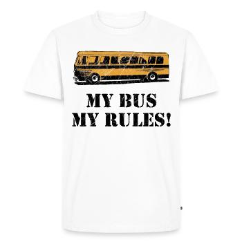 Cadeau de transport public de chauffeur de bus - T-shirt Premium bio Homme - blanc - Devant - Nico (187cm)