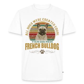 Bouledogue français - Frenchie - Bouledogue français - T-shirt Premium bio Homme - blanc - Devant - Nico (187cm)
