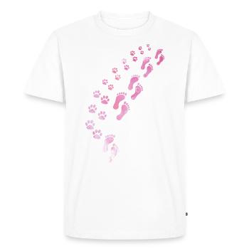 Motif de chien avec motif de chien "Never Walk Alone" - T-shirt Premium bio Homme - blanc - Devant - Nico (187cm)