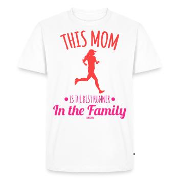 Cette maman est la meilleure coureuse de la famille - T-shirt Premium bio Homme - blanc - Devant - Nico (187cm)
