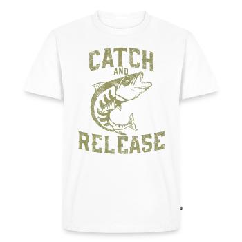 For the right anglers - Catch and Release - Men's Premium Organic T-Shirt - white - Front - Nico (187cm)