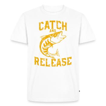 For the right anglers - Catch and Release - Men's Premium Organic T-Shirt - white - Front - Nico (187cm)