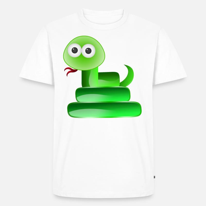 Snake Reptile - Männer Premium Bio T-Shirt - Weiß