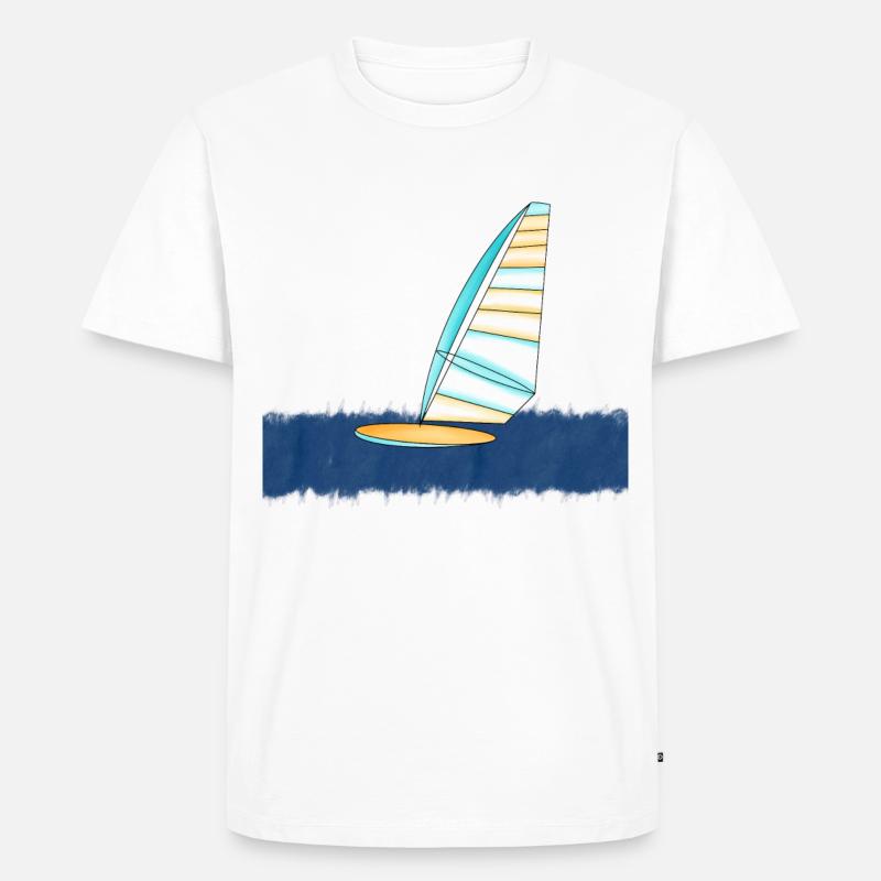 Windsurfer Windsurfen Wind - Männer Premium Bio T-Shirt - Weiß